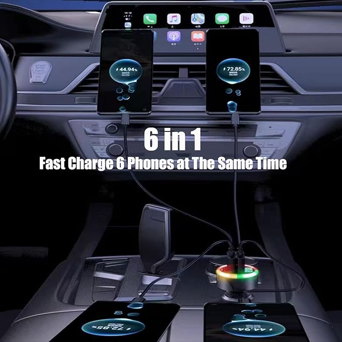 Super Fast Charge USB C Car Phone Charger Adapter 6 in 1 - Image 6