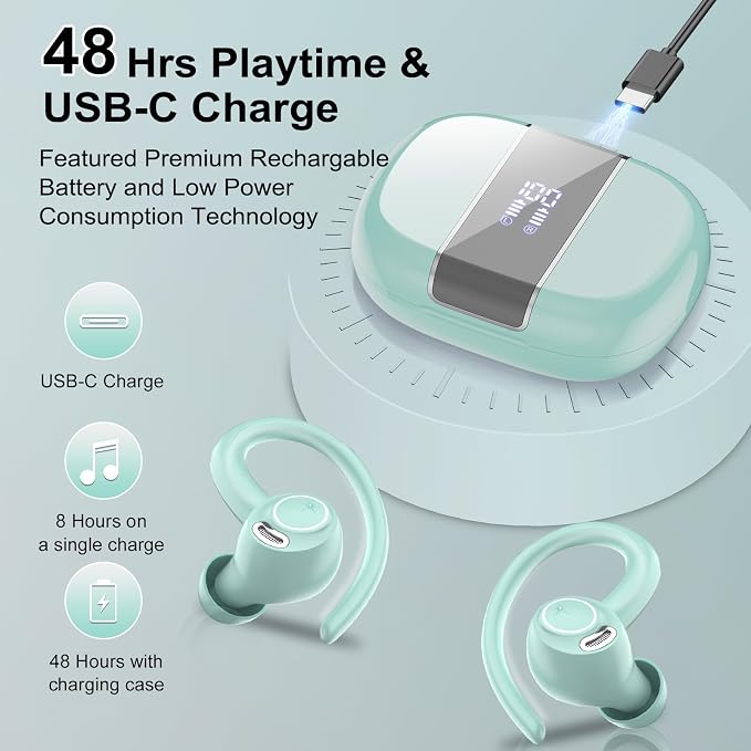 Wireless Earbuds Bluetooth 5.3 Headphones Sports, 48Hrs Playtime Bluetooth - Image 4