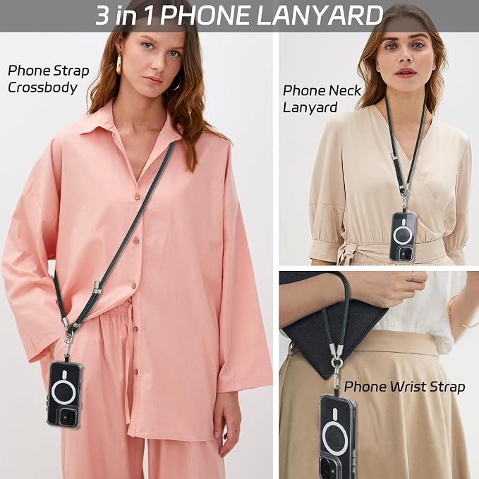 3-in-1 Adjustable Phone Lanyard Crossbody Cell Phone Neck Strap Universal - Image 3