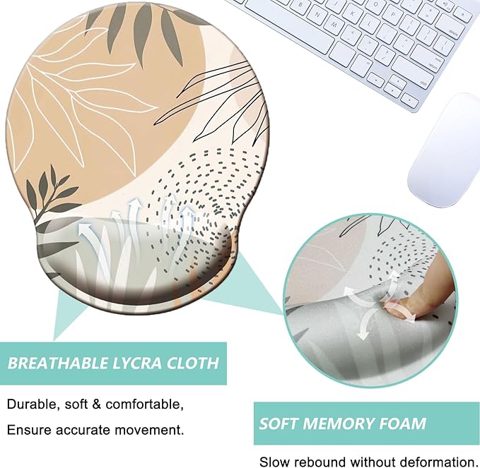 Mouse Pad with Wrist Support, Ergonomic Mouse Pad with Memory Foam Wrist Rest - Image 3