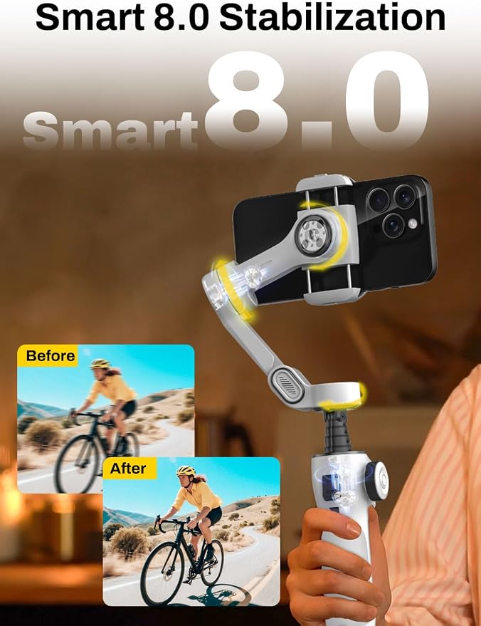 Gimbal Stabilizer for iPhone & Android, 3-Axis Phone Gimbal - Image 2