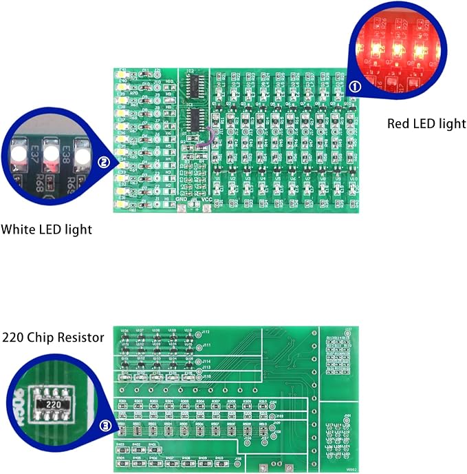 Soldering Practice Kit DIY Two-sided SMT 3-row White Red LED SMD Circuit Kit - Image 4