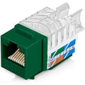Everest 45° Angled RJ45 Cat6 Keystone Jacks 20-Pack in Green by EverestMediaSolutions