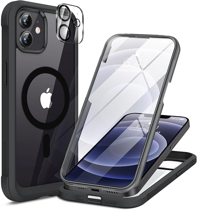 Miracase Magnetic for iPhone 12/12 Pro Case 6.1 inch, Upgrade Full-Body Clear by Miracase