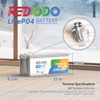 Redodo 12.8V 200AH Low Temp Cutoff LiFePO4 Battery - Image 2