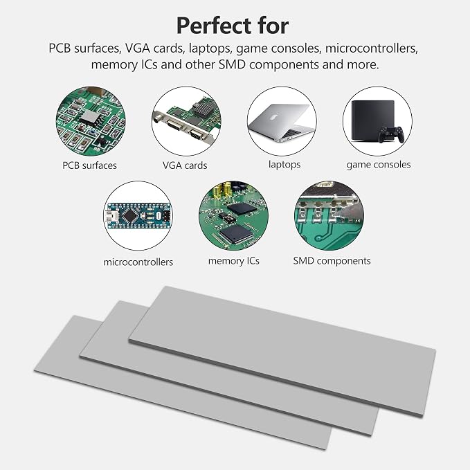 UCEC 30PCS Thermal Pads GPU, 2.6 x 0.8 Inch Reusable Silicone CPU Thermal Pad - Image 4