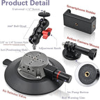 Suction Cup Camera Mount with Ball Head Magic Arm, 5.9"/15cm Air Pump Vacuum - Image 4