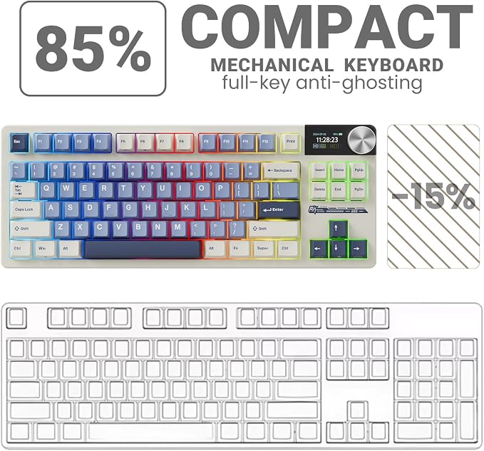 RK ROYAL KLUDGE S85 Wireless Mechanical Keyboard, 85% Wireless TKL Keyboard - Image 8