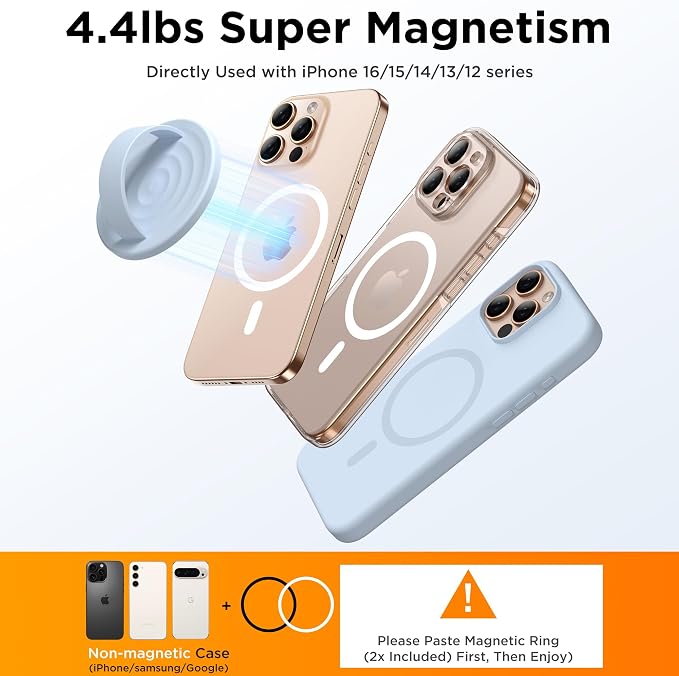 Magnetic Phone Ring Grip Holder, Silicone Finger Loop Grip, Compatible - Image 6