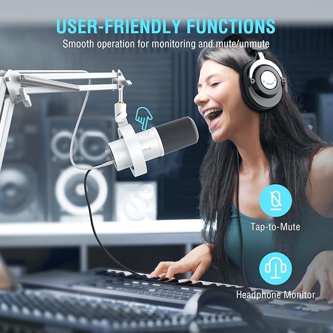 FIFINE Dynamic Microphone with Boom Arm, Studio Vocal XLR Microphone, Podcast - Image 6