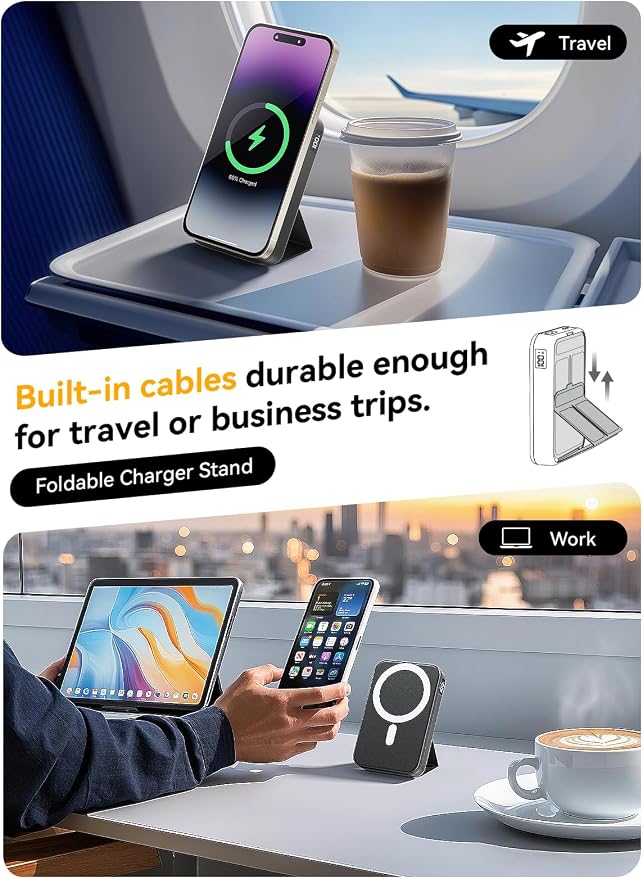 Magnetic Portable Charger, 10000mAh Wireless Power Bank - Image 7