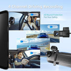 2025 Rear View Mirror Camera, 4 Channel Mirror Dash cam Front and Rear 24/7 - Image 3