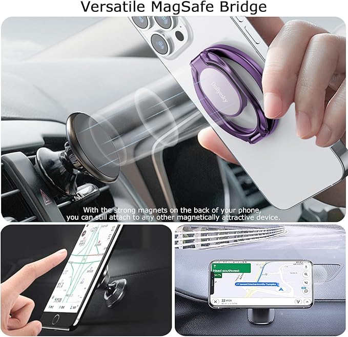 Magnetic Phone Ring Holder, Double Adjustable Phone Grip and Stand Compatible - Image 5