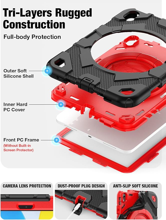 SCSVPN for iPad 11th/10th Generation Case 11 inch 2025/10.9 inch 2022, Rugged - Image 3