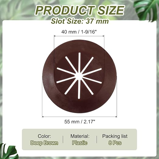 PATIKIL Desk Grommet 1-9/16", Deep Brown - Image 2