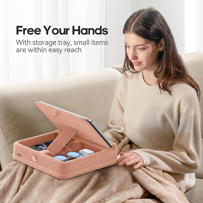 KDD Tablet Pillow Stand with Storage, Foldable iPad Holder - Image 2