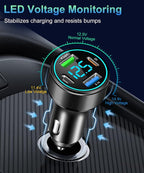 2 Packs of 66W USB C Car Charger 4 Port Car Charger Adapter - Image 5