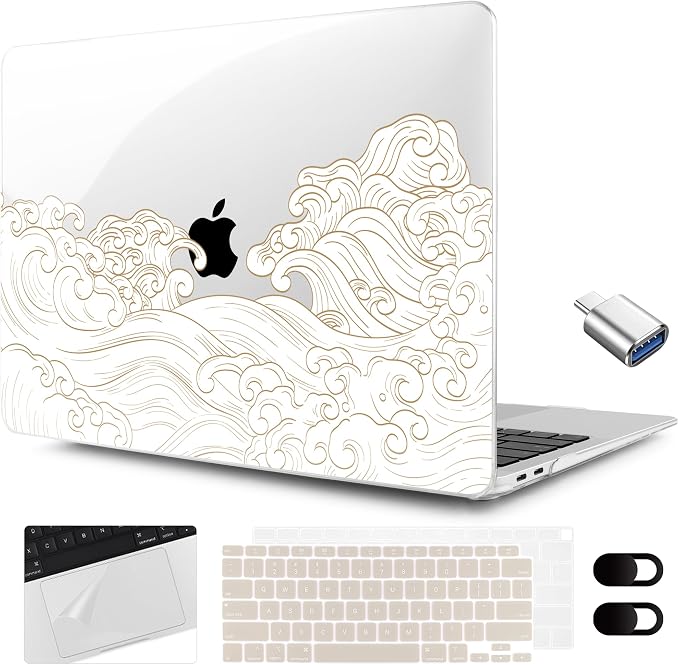 MEEgoodo for MacBook Air 13.3 inch Case 2021 2020 2019 2018 A2337 M1 A2179 A1932 by MEEgoodo