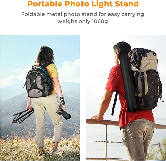 K&F Concept Light Stand for Photography, 7.5ft/2.3M Portable Extendable Photo - Image 7
