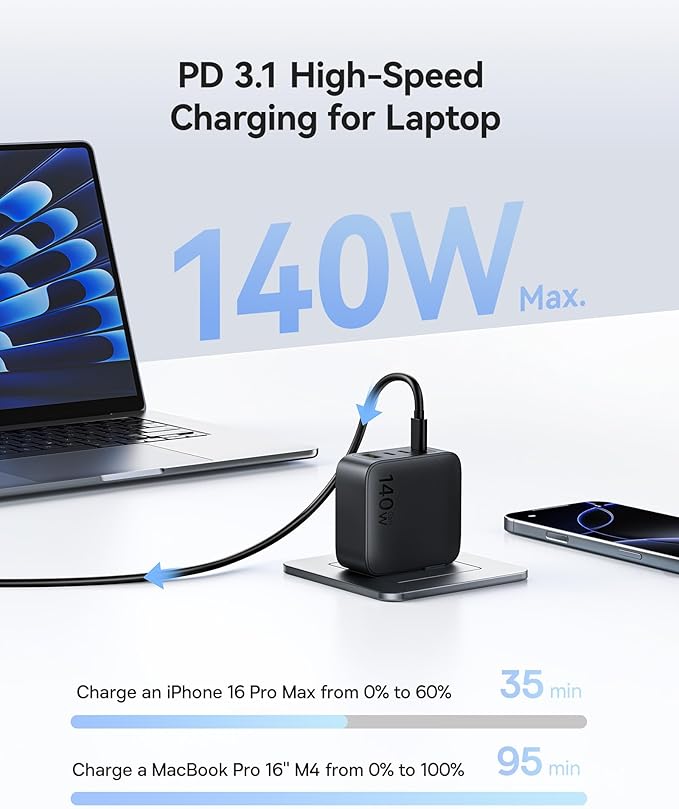 Baseus PD3.1 140W USB C Charger, PPS Fast Charger Type C, Fast Charging Block - Image 2