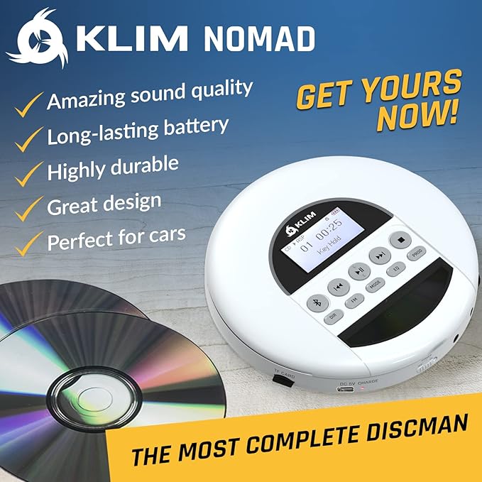 KLIM Nomad - New - Portable CD Player - with Headphones - Radio FM - Compatible - Image 2