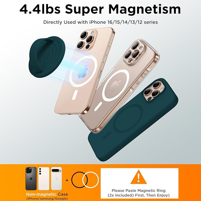 Magnetic Phone Ring Grip Holder, Silicone Finger Loop Grip, Compatible - Image 6