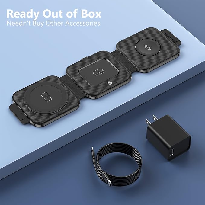 Travel Charger for Samsung Multi Devices, Foldable 3 in 1 Wireless Charging - Image 7