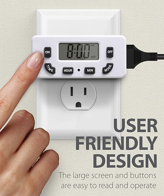 Fosmon Digital Timer for Electrical Outlets, Indoor 24 Hour Light Timer - Image 4