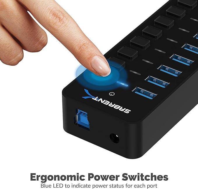 SABRENT 10-Port 60W USB 3.0 Hub - Image 6