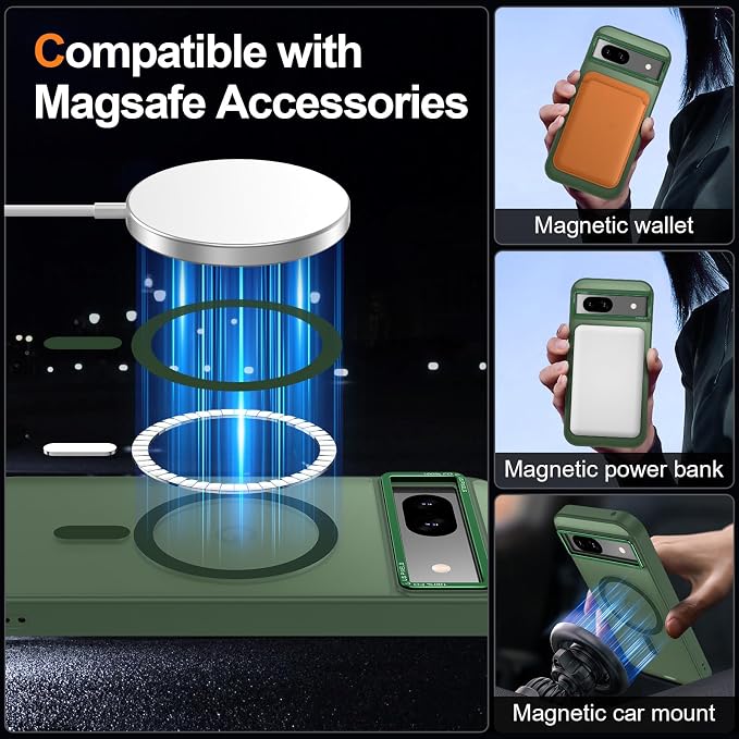 Magnetic for Google Pixel 8a Case, Shockproof Slim Translucent Matte Anti-Slip - Image 2