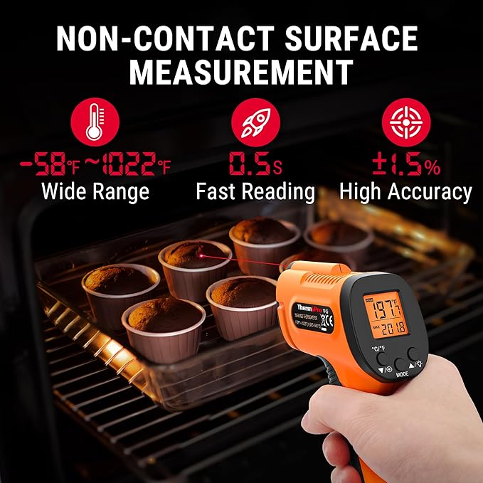 ThermoPro Temperature Gun, Infrared Thermometer Gun - Image 3