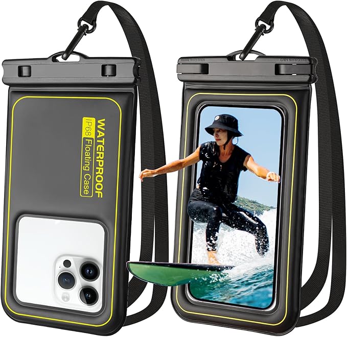 Waterproof Phone Pouch 2 Pack, IP68 Floating Waterproof Phone Case, by RAZOBWS