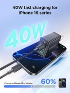 40W USB C Charger Cube, Samsung S25 S24 S23, Cellphones Charger - Image 3