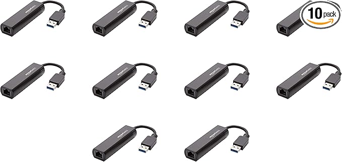 Amazon Basics USB 3.0 to 10/100/1000 Gigabit Ethernet Internet Adapter by AmazonBasics
