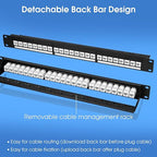 24 Port Keystone Patch Panel, 1U 19-inch RJ45 Network Patch Panel - Image 2
