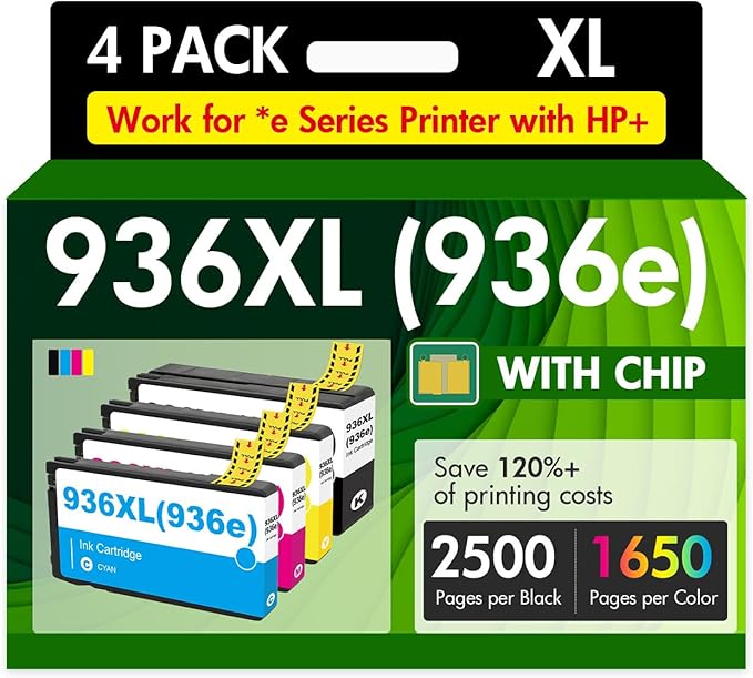 936XL 936 9125e Ink Cartridges Combo Pack: Replacement by TonerH-Party