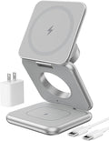 Foldable Magnetic Wireless Charger, KU XIU X40 Aluminum Alloy 3-in-1 Charging by KUXIU