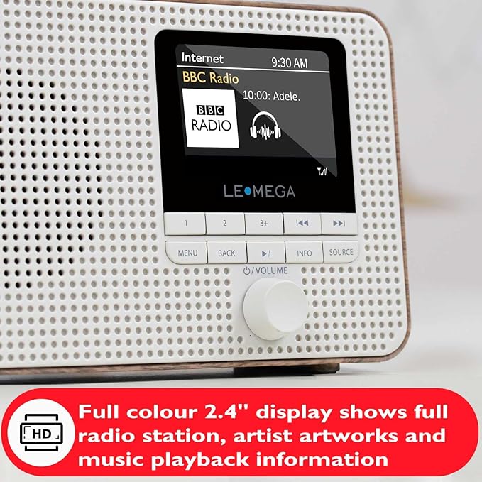 LEMEGA IR1 Portable WiFi Internet Radio, FM Digital Radio, Dual Alarms Clock - Image 5