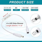 MECCANIXITY LED Strip Dimmer, 12V to 24V 6A Mini Brightness Adjustable - Image 2