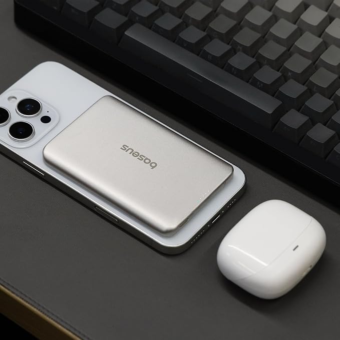 Baseus Picogo Power Bank, 0.3" Ultra Slim 5000mAh MagSafe Portable Charger - Image 9