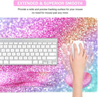 Large Keyboard Mouse Pad Set, Extended Mouse Pad+Keyboard Wrist Rest Support - Image 5