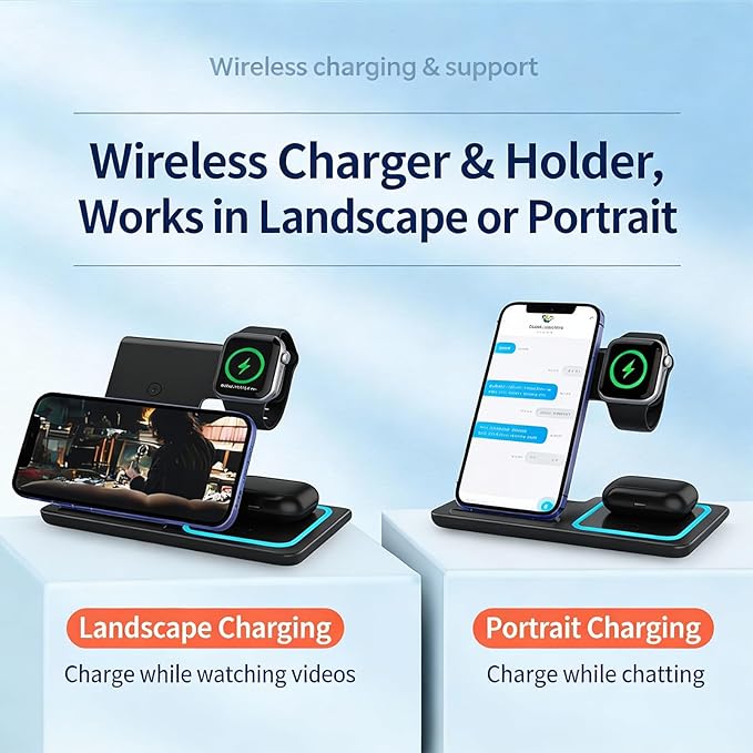 3-in-1 Foldable Wireless Charger - 15W Fast Wireless Charger - Image 2