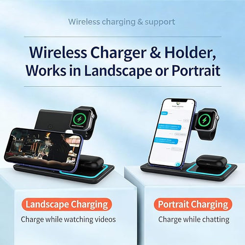 3-in-1 Foldable Wireless Charger - 15W Fast Wireless Charger - Image 2