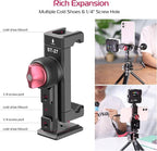 Metal Phone Tripod Mount 3 Cold Shoes & Arca Port, 360° Smartphone Tripod - Image 3