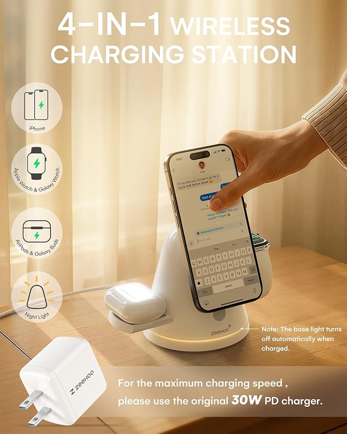 ZEEHOO 4 in 1 Wireless Charging Station - Image 2