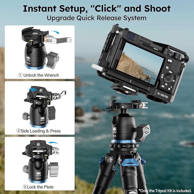 SIRUI Mini Tripod with 360° Panoramic Ball Head, Tabletop Travel Tripod - Image 2