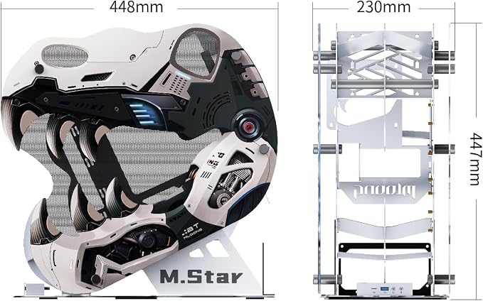 MegaPC Upgraded Open-Frame Mid-Tower Micro-ATX/Mini-ITX Gaming PC Case - Image 5