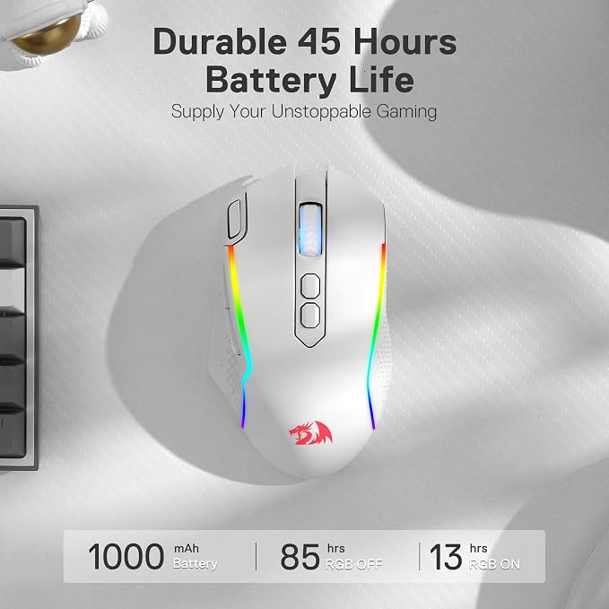 Redragon M810 Pro Wireless Gaming Mouse, 10000 DPI Wired/Wireless Mouse w/Rapid - Image 6
