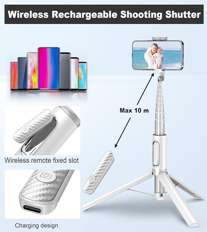TONEOF 67" Travel Tripod, Selfie Stick, All-in-1 Phone Stand - Image 4