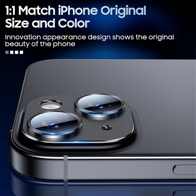 Uyiton for iPhone 15/iPhone 15 Plus Camera Lens Protector, Metal Tempered Glass - Image 6